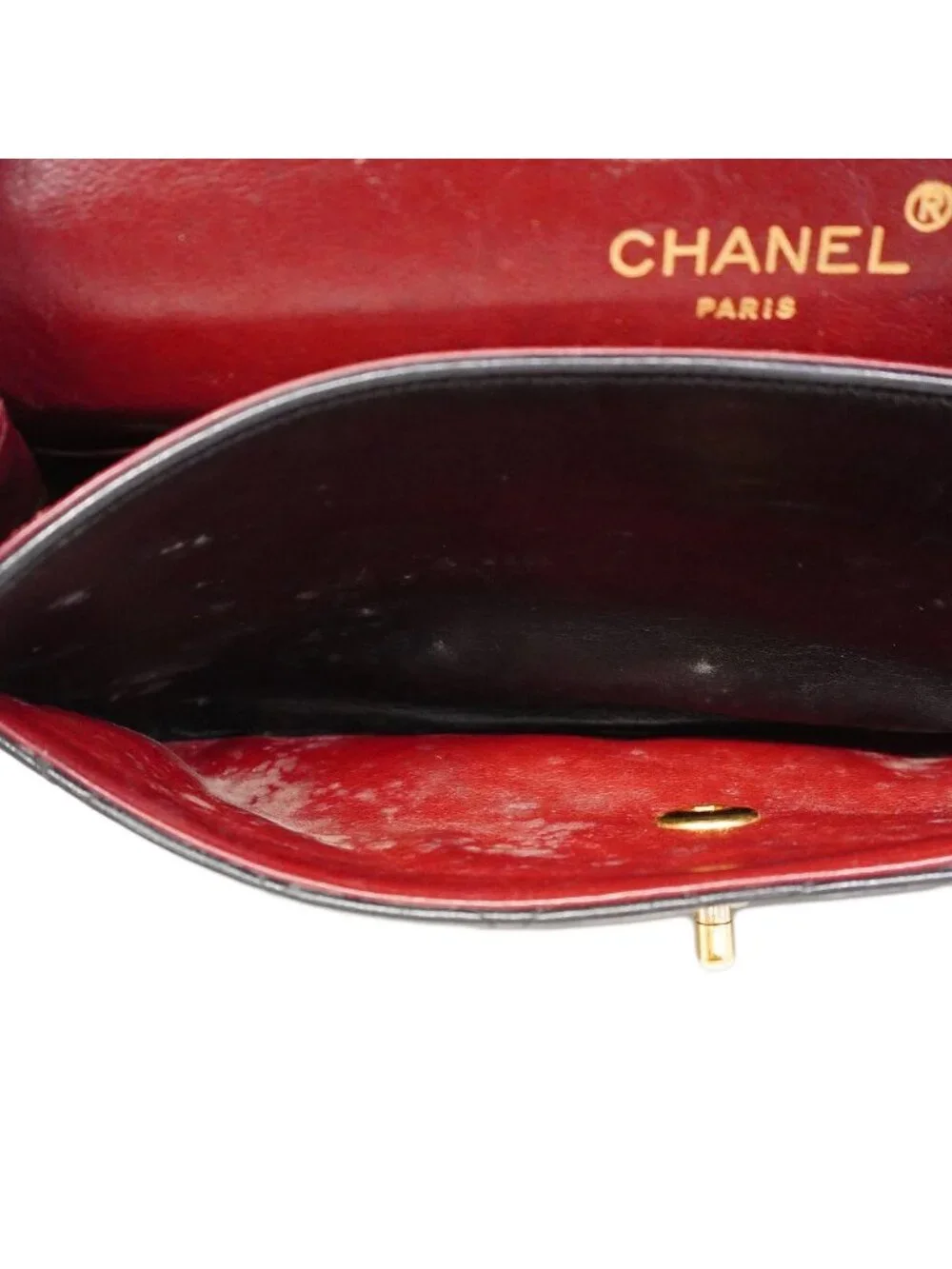 Chanel Shoulder Bag Quilted Lambskin Black Gold